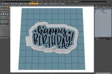 Load image into Gallery viewer, Happy Birthday with Stars (wording) STL File
