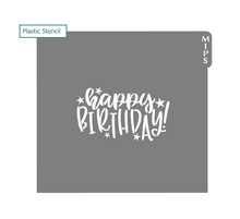 Load image into Gallery viewer, Happy Birthday with stars (matching cutter) - Stencil
