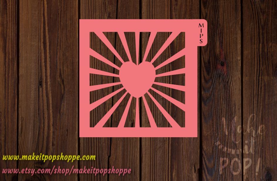Heart Rays Stencil – Make It Pop Shoppe