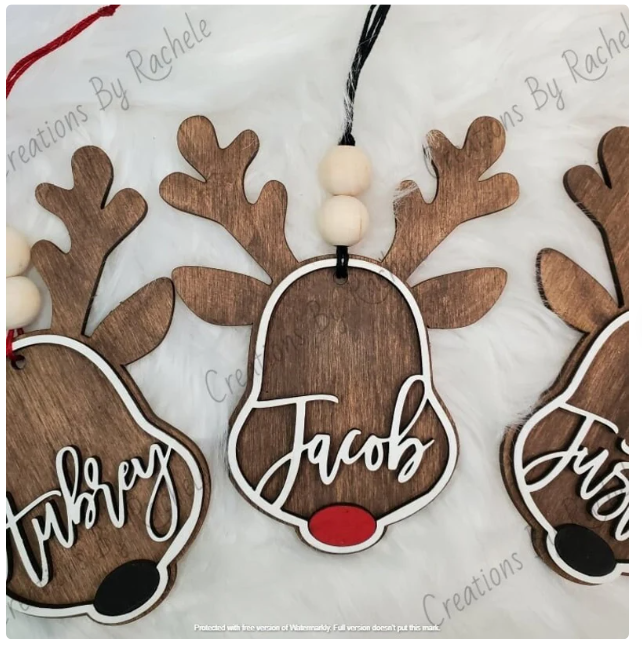 Personalized Reindeer- Ornaments