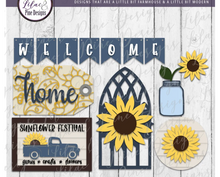 Load image into Gallery viewer, Sunflower - Tiered Tray - DIY Kit
