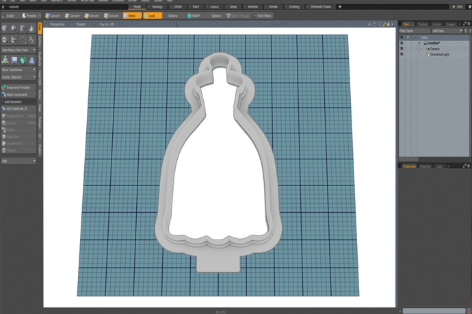 Wedding Dress Model - Princess Cutter STL File