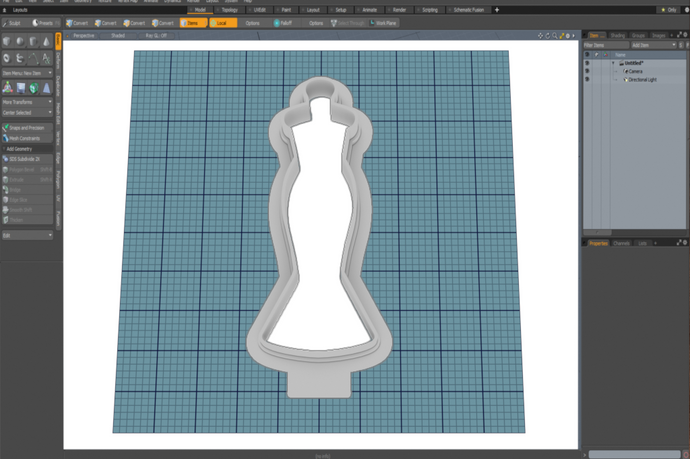 Wedding Dress Model - Sleek Cutter STL File