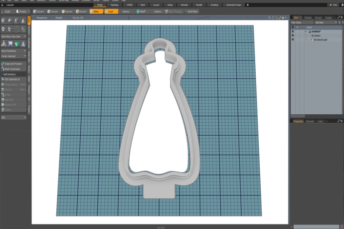 Wedding Dress Model - Traditional Cutter STL File