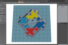 Load image into Gallery viewer, Autism Heart Center Cutter STL File
