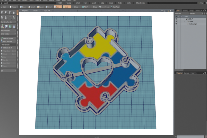 Autism Heart Center Cutter STL File