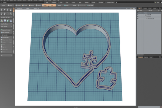 Autism Speaks Heart with Piece Cutter STL File