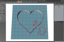 Load image into Gallery viewer, Autism Speaks Heart with Piece Cutter STL File
