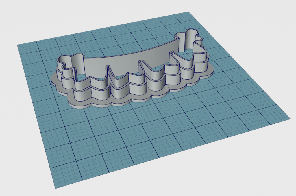 Banner with Bows (4 Flags) Cutter STL File