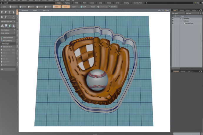 Baseball Glove Cutter STL File