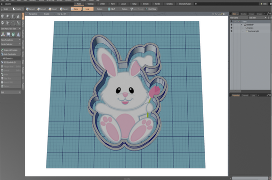 Bunny W Tulip Cutter STL File