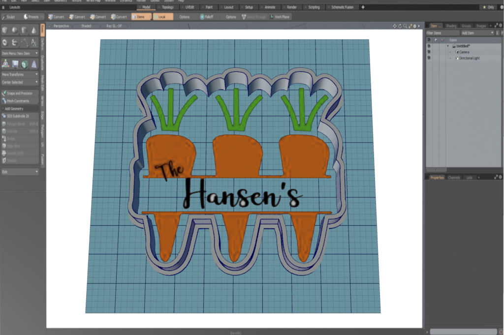 Carrot Monogram Cutter STL File