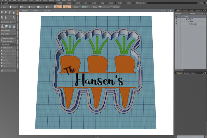 Carrot Monogram Cutter STL File