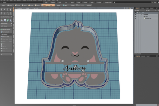 Gray Bunny Plaque Cutter STL File
