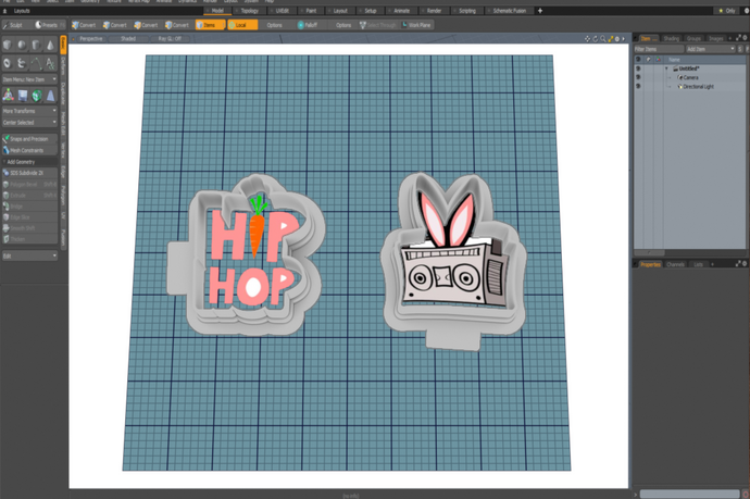 Hip Hop Bunny Boom Box STL Cutter Set