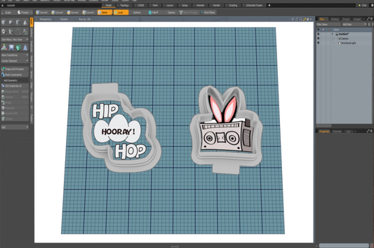 Hip Hop Hooray Bunny Boom Box STL Cutter Set