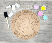 Load image into Gallery viewer, Love &amp; Ice Cream - Door Hanger - DIY Kit
