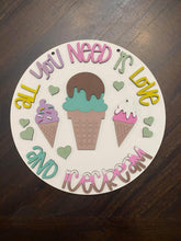 Load image into Gallery viewer, Love &amp; Ice Cream - Door Hanger - DIY Kit
