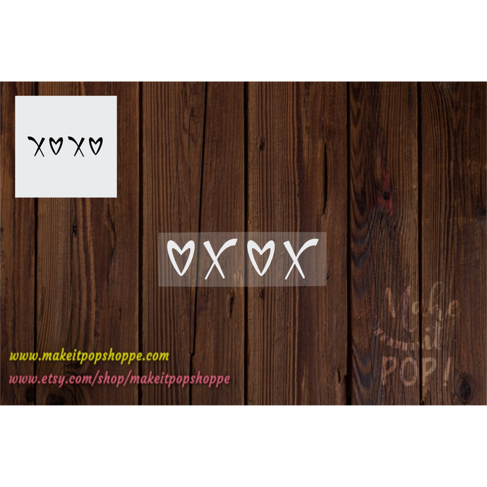 XOXO with hearts - Acrylic Stamp