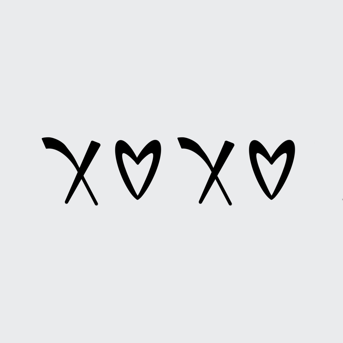 XOXO with hearts - Acrylic Stamp