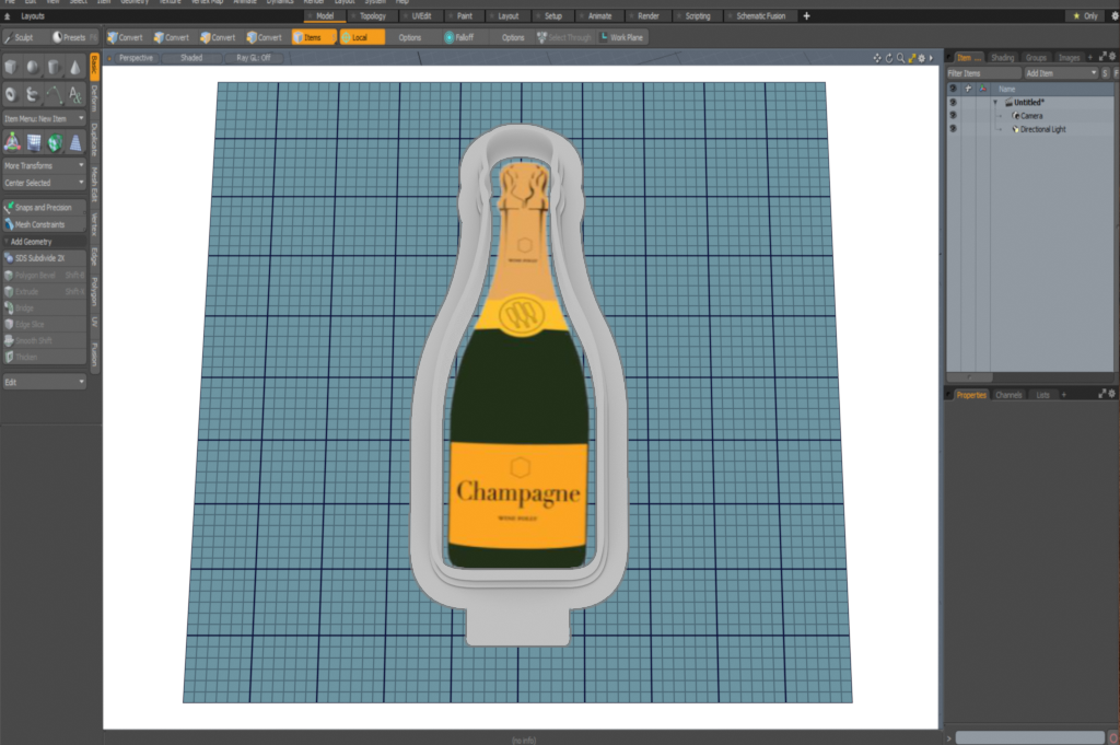 Champagne Bottle with Bow Cutter