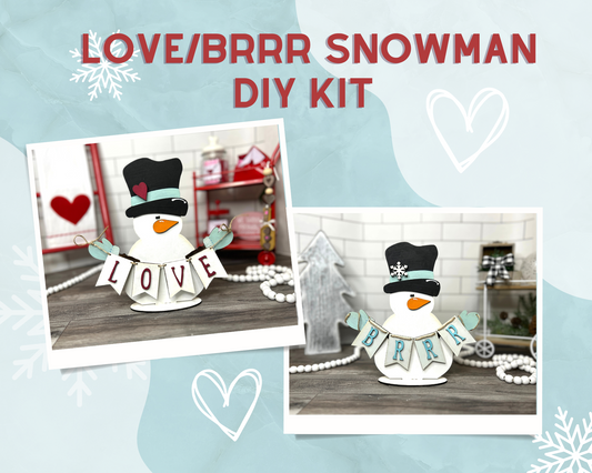 Love & Brrr Snowman Shelf Sitter - Interchangeable - DIY Kit