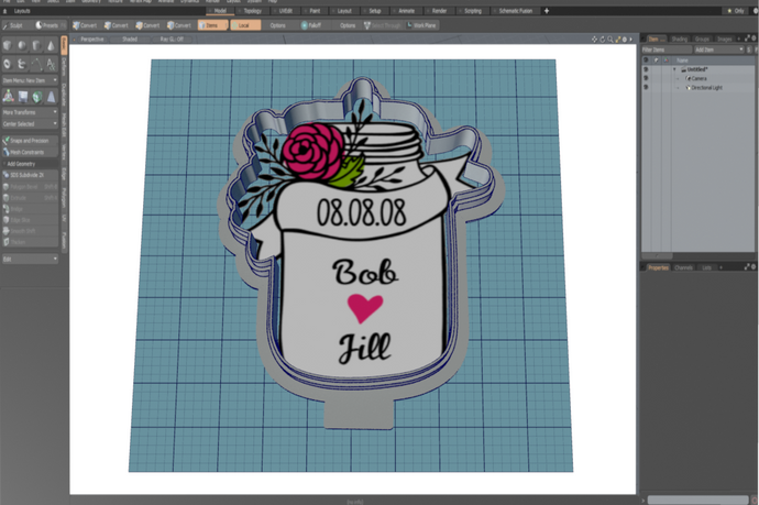 Jam Jar with Flowers Cutter STL File