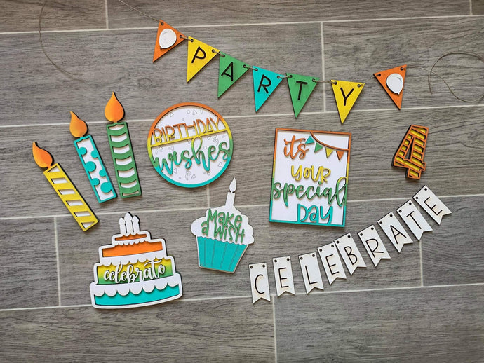 Birthday Wishes- Tiered Tray- DIY Kit