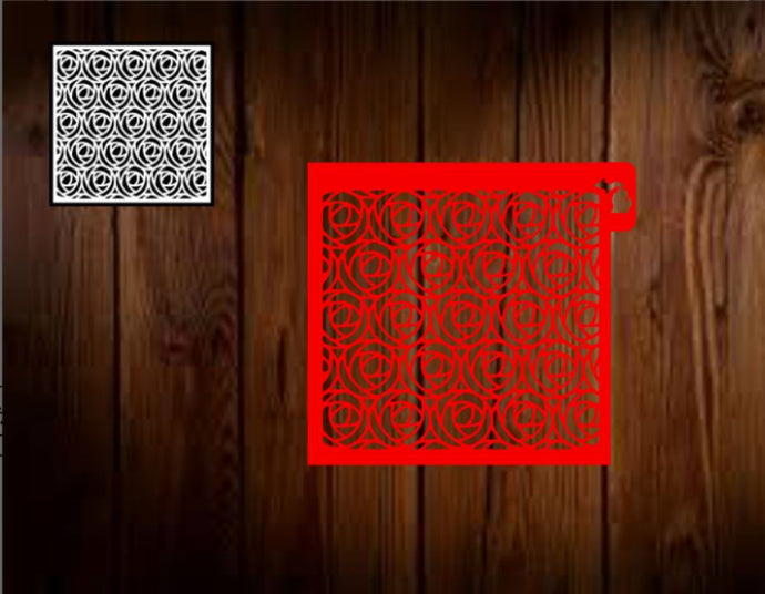 Retro Rose Pattern Stencil