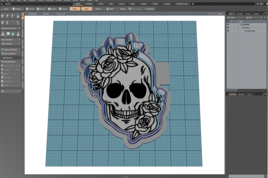 Skulls and Roses Cutter STL File