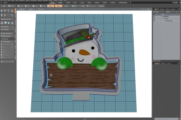 Snowman Sign Cutter STL File