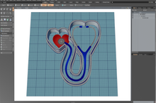 Load image into Gallery viewer, Stethoscope Heart Cutter STL File
