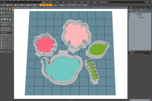 Load image into Gallery viewer, Teapot and Flowers STL Platter

