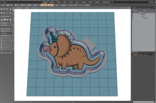 Triceratops Party Hat Cutter STL File