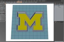 Load image into Gallery viewer, University Of Michigan M Cutter STL File
