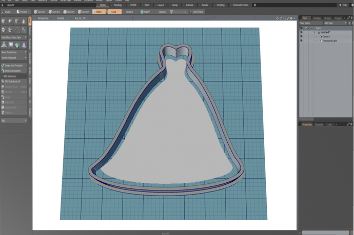 Wedding Dress (Princess) Cutter STL File